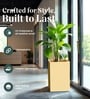 Beige German Polymer Square Planter Cubo Tall 30 Inch