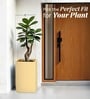 Beige German Polymer Square Planter Cubo Tall 30 Inch