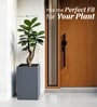 Grey German Polymer Square Planter Cubo Tall 30 Inch