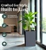 Grey German Polymer Square Planter Cubo Tall 30 Inch