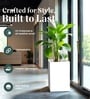 White German Polymer Square Planter Cubo Tall 30 Inch