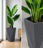 Grey German Polymer Diamond Shape Planter Dmd 18 Inch
