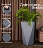 Grey German Polymer Diamond Shape Planter Dmd 18 Inch