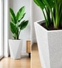 Marble White German Polymer Diamond Shape Planter Dmd 18 Inch
