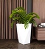 White German Polymer Diamond Shape Planter Dmd 18 Inch