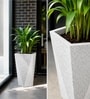 Marble White German Polymer Diamond Shape Planter Dmd 24 Inch