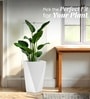 White German Polymer Diamond Shape Planter Dmd 24 Inch