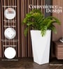 White German Polymer Diamond Shape Planter Dmd 24 Inch