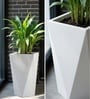 White German Polymer Diamond Shape Planter Dmd 24 Inch