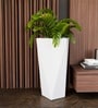 White German Polymer Diamond Shape Planter Dmd 30 Inch
