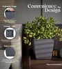 Grey German Polymer Square Planter Gk 10 Inch