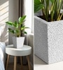 Marble White German Polymer Square Planter Gk 10 Inch