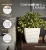White German Polymer Square Planter Gk 10 Inch
