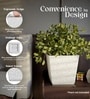Marble White German Polymer Square Planter Gk 14 Inch