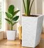 Marble White German Polymer Square Planter Gk 14 Inch
