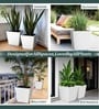 White German Polymer Square Planter Gk 14 Inch