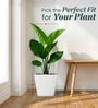 White German Polymer Square Planter Gk 14 Inch
