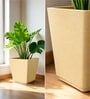 Beige German Polymer Square Planter Gk 16 Inch