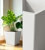 White German Polymer Square Planter Gk 16 Inch