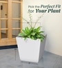 White German Polymer Square Planter Gk 20 Inch