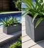 Grey German Polymer Rectangular Planter Gt 10 Inch