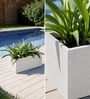 Marble White German Polymer Rectangular Planter Gt 10 Inch