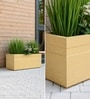 Beige German Polymer Rectangular Planter Gt 24 Inch