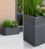 Grey German Polymer Rectangular Planter Gt 24 Inch