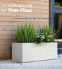 Marble White German Polymer Rectangular Planter Gt 24 Inch