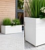 White German Polymer Rectangular Planter Gt 24 Inch