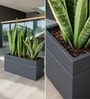Grey German Polymer Rectangular Planter Gt 36 Inch