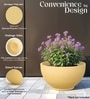 Beige German Polymer Round Planter Ktr 18 Inch