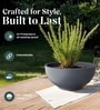 Grey German Polymer Round Planter Ktr 18 Inch