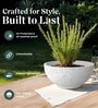 Marble White German Polymer Round Planter Ktr 18 Inch