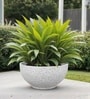 Marble White German Polymer Round Planter Ktr 18 Inch
