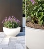 White German Polymer Round Planter Ktr 18 Inch