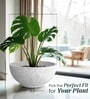 Marble White German Polymer Round Planter Ktr 24 Inch