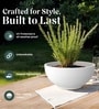 White German Polymer Round Planter Ktr 24 Inch