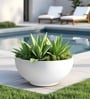 White German Polymer Round Planter Ktr 24 Inch