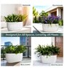 Marble White German Polymer Rectangular Planter Pctr 24 Inch