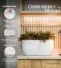 Marble White German Polymer Rectangular Planter Pctr 24 Inch