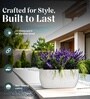Marble White German Polymer Rectangular Planter Pctr 24 Inch