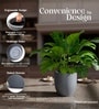 Grey German Polymer Round Planter Pcup 10 Inch