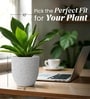 Marble White German Polymer Round Planter Pcup 10 Inch