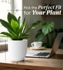 White German Polymer Round Planter Pcup 10 Inch