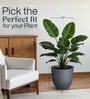 Grey German Polymer Round Planter Pcup 12 Inch
