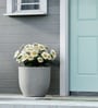 Victoria Grey German Polymer Round Planter Pcup 12 Inch