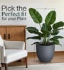 Grey German Polymer Round Planter Pcup 15 Inch