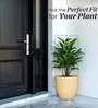 Beige German Polymer Round Planter Pcup 17 Inch