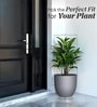 Grey German Polymer Round Planter Pcup 17 Inch